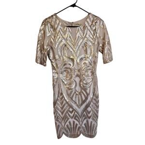 NWT Gianni Bini Gold Sequin Dress Small